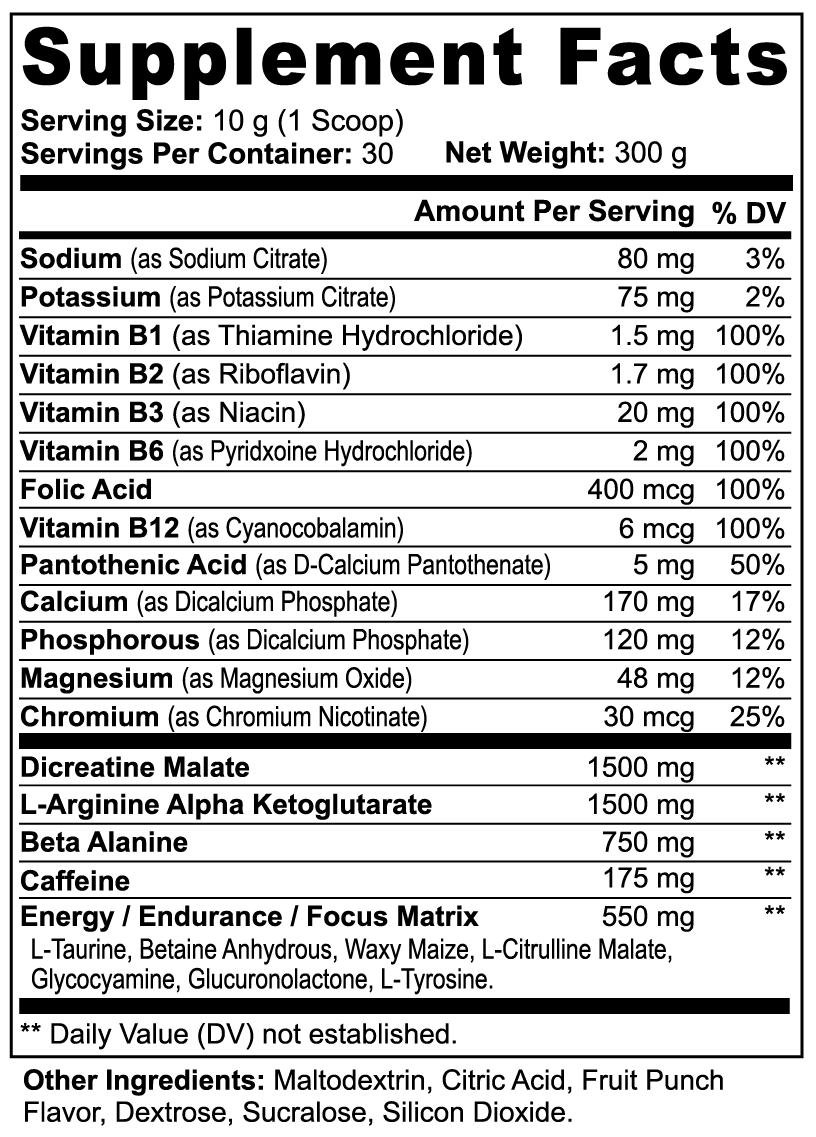 AVASA Nitric Shock Pre-Workout